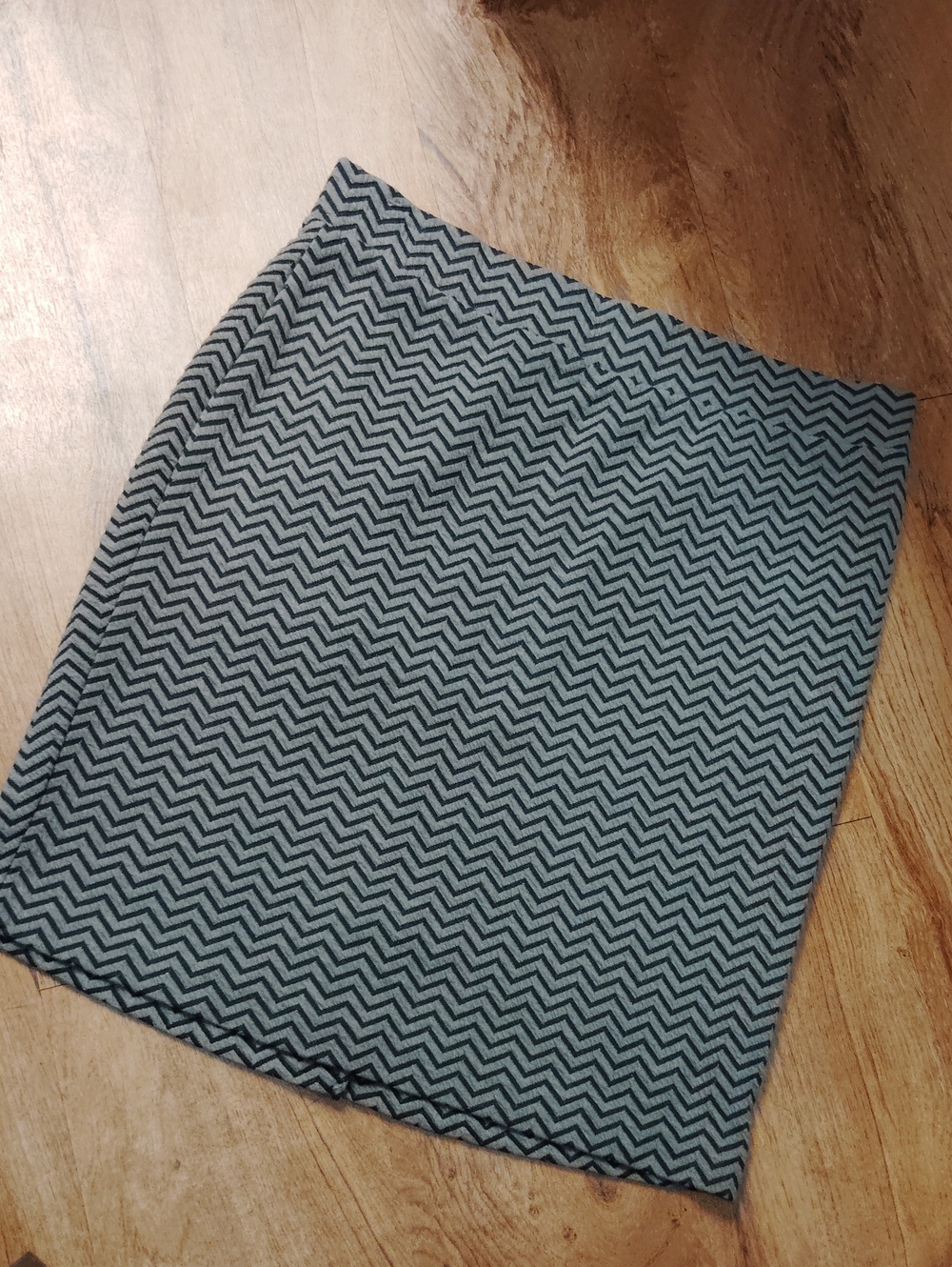 Nicole Miller Chevron Mini Skirt - Black and Gray